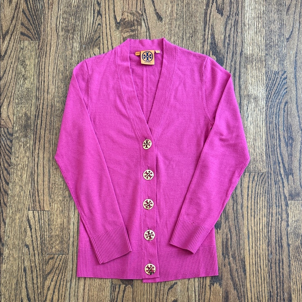 Tory Burch Fuchsia Cardigan Sweater